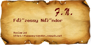 Füzessy Nándor névjegykártya